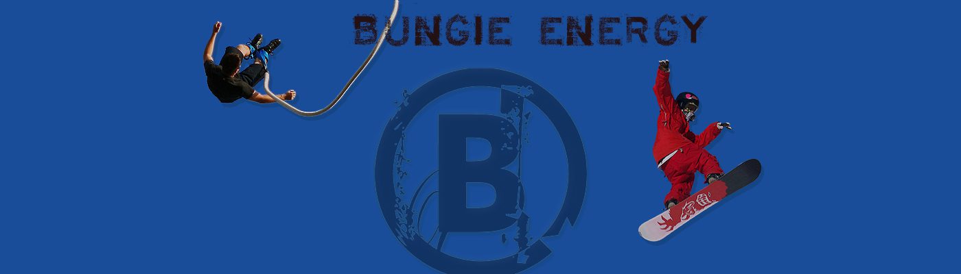 Bungie Energy Drink circular logo with bungie jumper and snowboarder